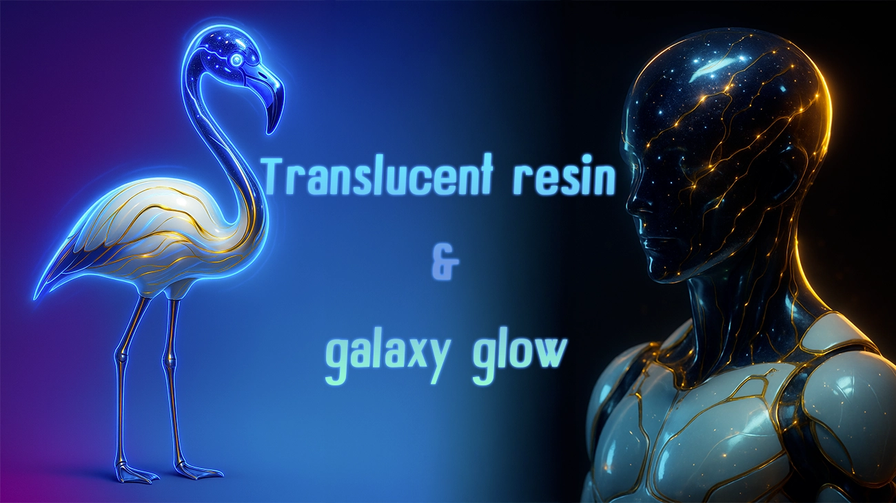 translucent resin & galaxy glow
