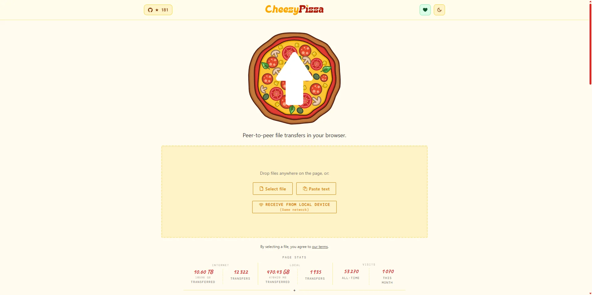 CheezyPizza — Peer-to-Peer File Transfers in Your Browser