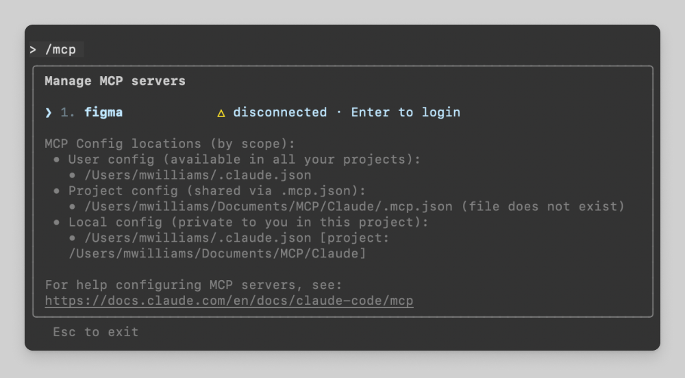 Gestion du serveur MCP Figma dans Claude Code avant authentification