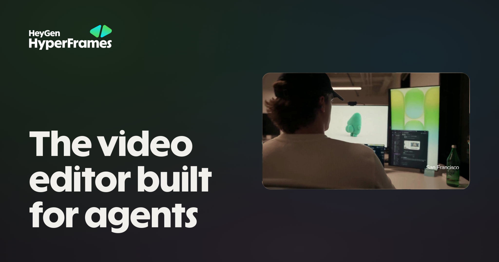 Visuel officiel HyperFrames, éditeur vidéo conçu pour les agents IA